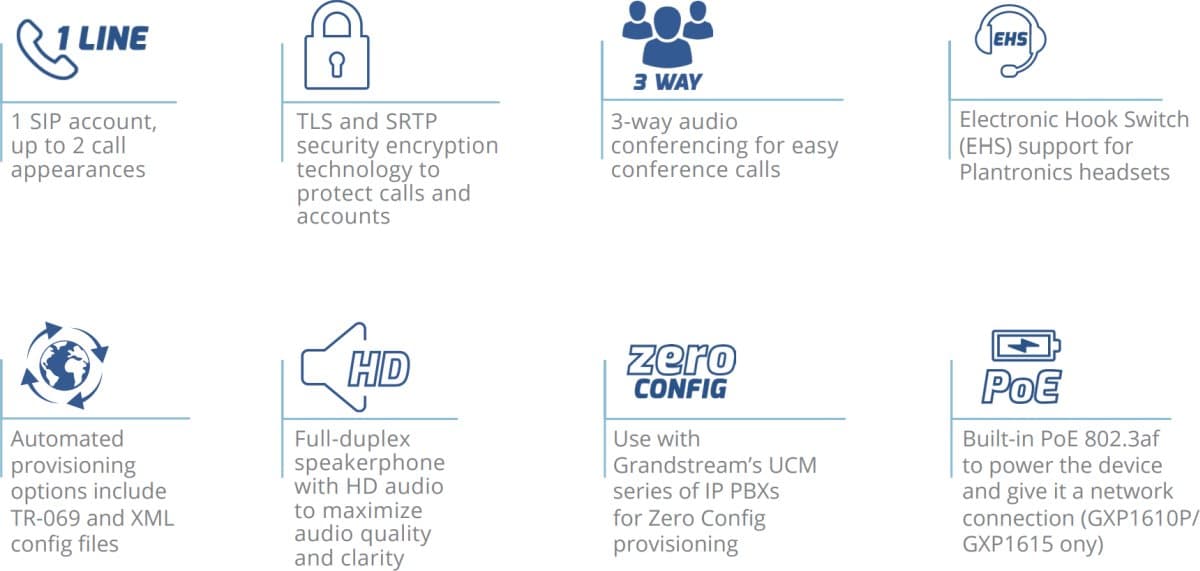 Grandstream GXP1615 HD, IP telefon s PoE