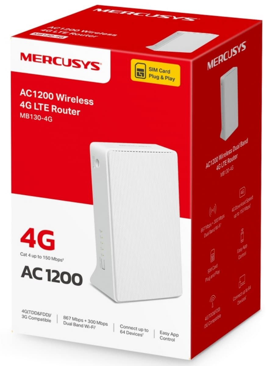 Mercusys MB130-4G Wireless Dual Band 4G LTE Router