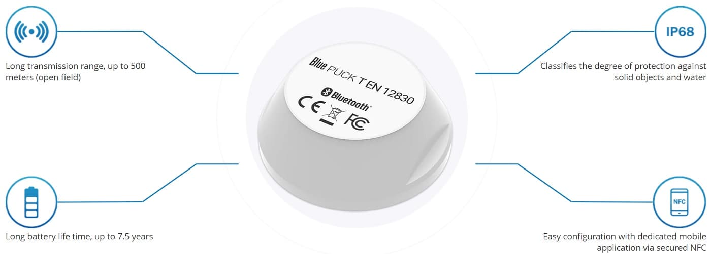 Teltonika Blue Puck T EN12830 - Senzor Teploty