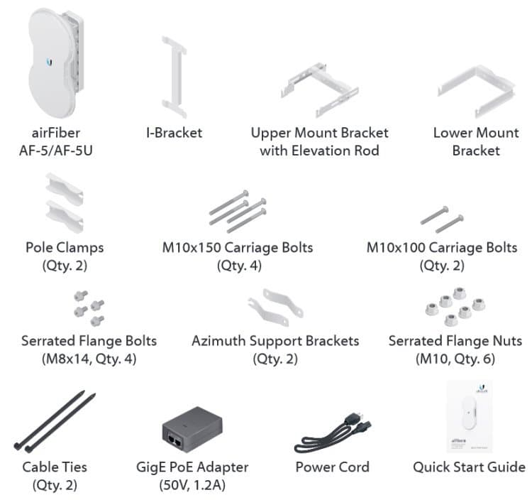 Ubiquiti AirFiber AF-5U, 1Gbps+, 5.7 - 6.2GHz (cena za kus)
