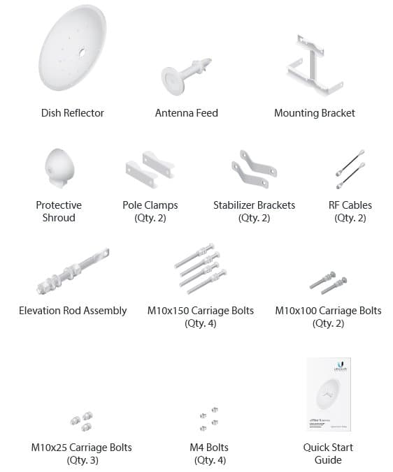 Ubiquiti airFiber Dish 26dBi, 3GHz, Slant 45