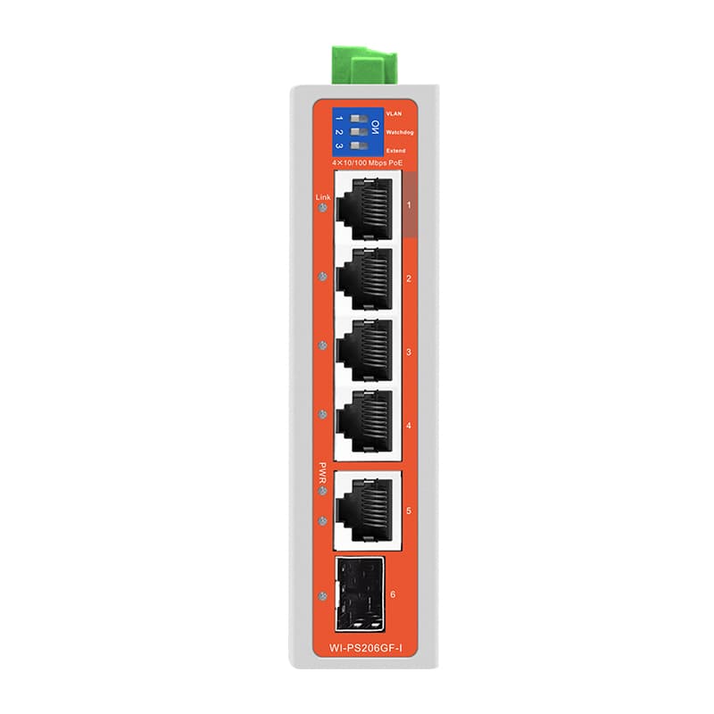 Wi-Tek WI-PS206GF-I V2 průmyslový PoE switch, 4x PoE