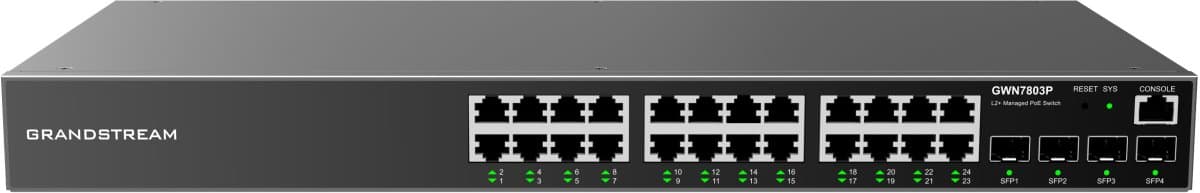 Grandstream GWN7803P Layer 2+ Managed Network PoE Switch 24 portů / 4 SFP