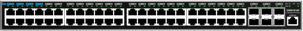 Grandstream GWN7816P Layer 3 Managed Network Switch - 48 portů. 6x SFP+