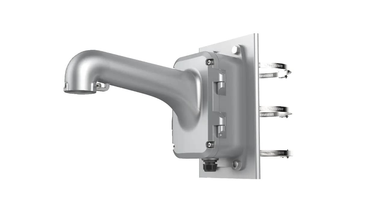 Hikvision DS-1604ZJ-BOX-POLE-P - Konzole na sloup s boxem pro PTZ kamery, platinově-šedý