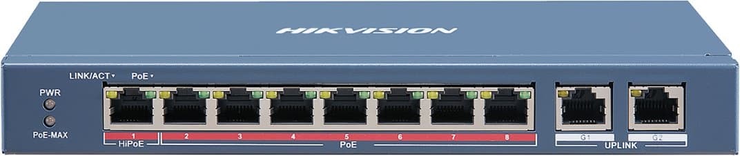 Hikvision DS-3E1310HP-EI PoE Smart managed switch, 8x PoE, 110W