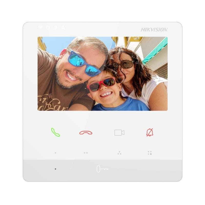 Hikvision DS-KH7100EY-WE2/White - 2-žilový 4,3" IP monitor s dotykovými tlačítky, WiFi, bílý
