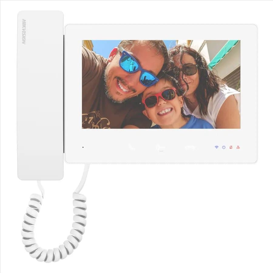 Hikvision DS-KH7300EY-WTHE2/White - 2-žilový 7" IP dotykový monitor se sluchátkem, WiFi, bílý
