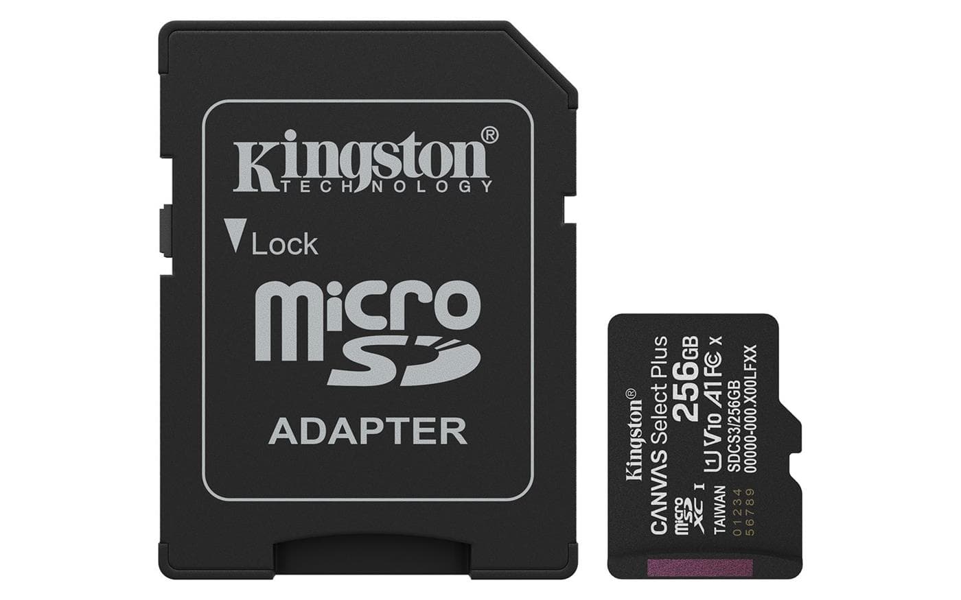 KINGSTON 256GB microSDHC CANVAS Select Plus Memory Card 100MB/s UHS-I + adaptér