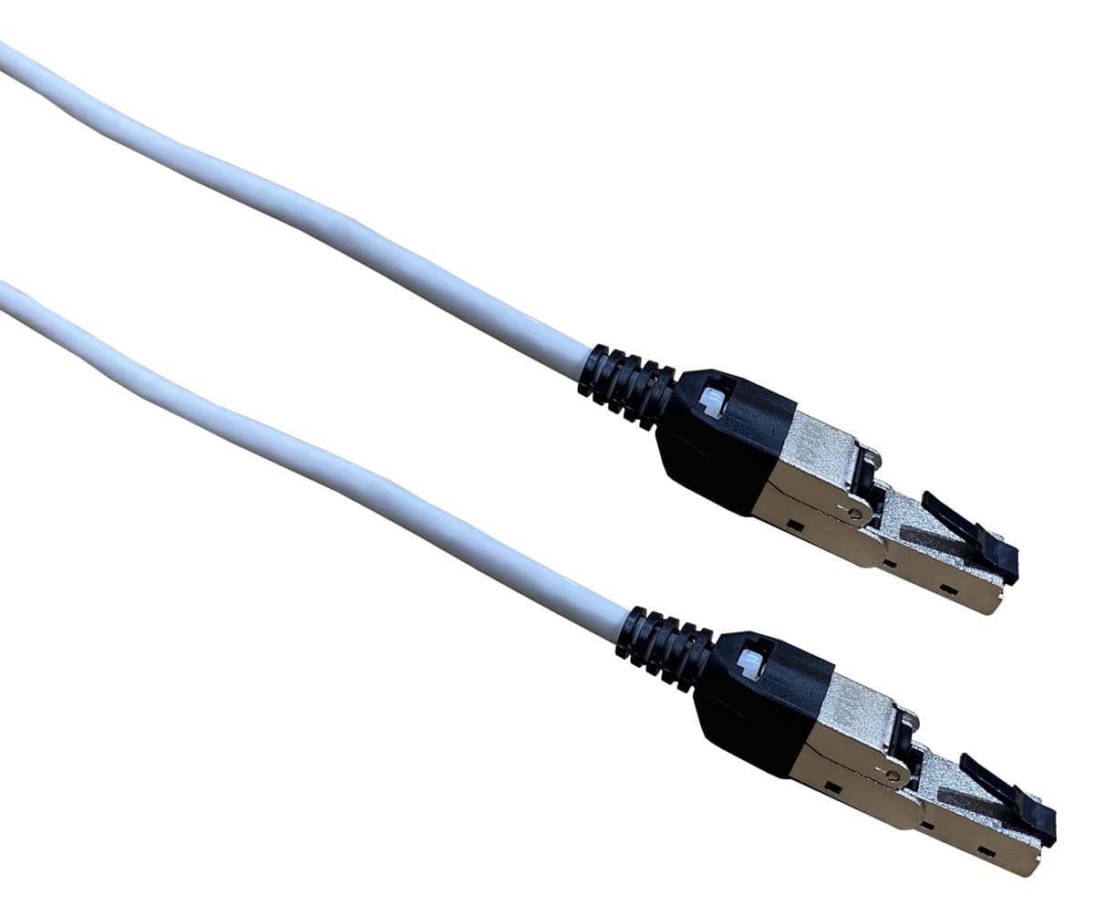 Masterlan comfort patch kabel SSTP, Cat 6A, 1m, šedý, otočný konektor RJ45 180°