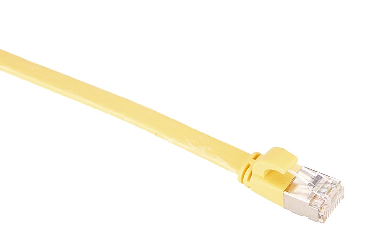 Masterlan comfort patch kabel U/FTP, flat, Cat6A, 0,25m, žlutý, LSZH