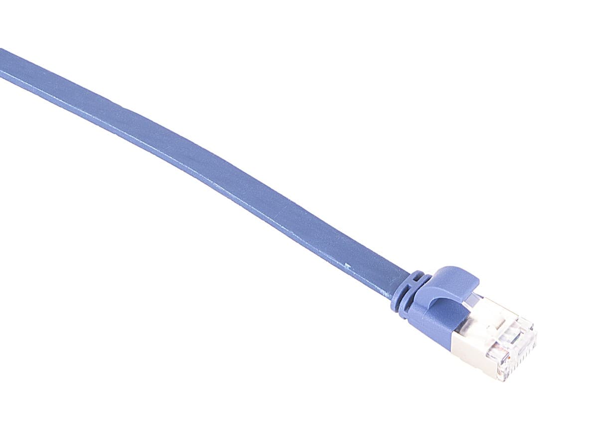 Masterlan comfort patch kabel U/FTP, flat, Cat6A, 0,5m, modrý, LSZH