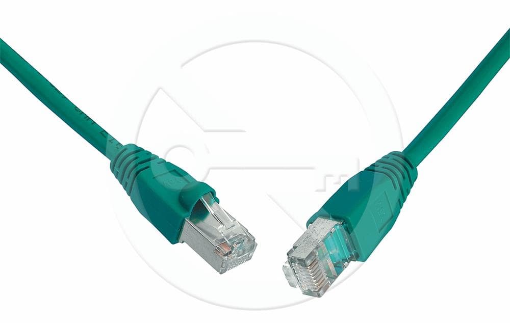 Solarix patch kabel CAT5E SFTP PVC 15m zelený snag-proof