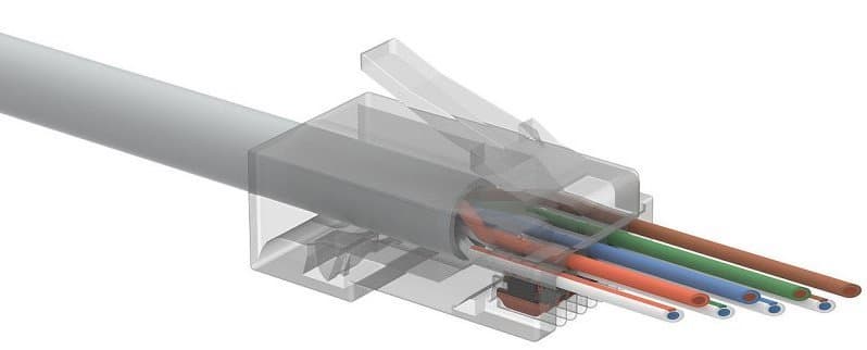 Solarix univerzální EASY konektor RJ45 CAT5E UTP 8p8c na drát i licnu