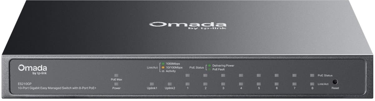 TP-Link ES210GP Omada 10portový Gigabitový easy switch s 8 porty PoE+